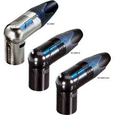 3-Pin Male XLR Style Connector, 16A, 50V, Right Angle, Solder