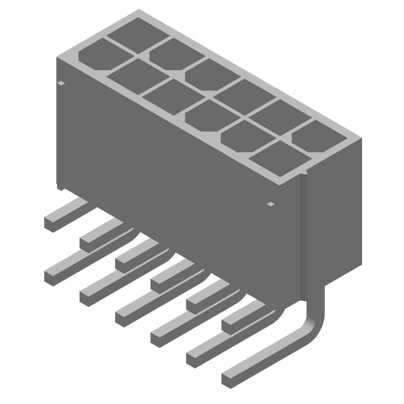 12 Pos 4.2mm Pitch RA Header, 9A, 600V, Male Pin