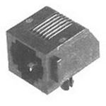 RJ11 Connector, Female, 8 Pos, 1 Port, Right Angle, Thru-Hole, Solder