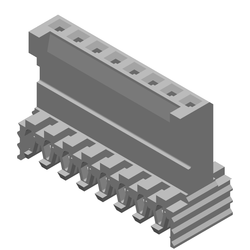 8 Pos 2.54mm IDC Wire Housing, Female, Blue, 3A, 125°C