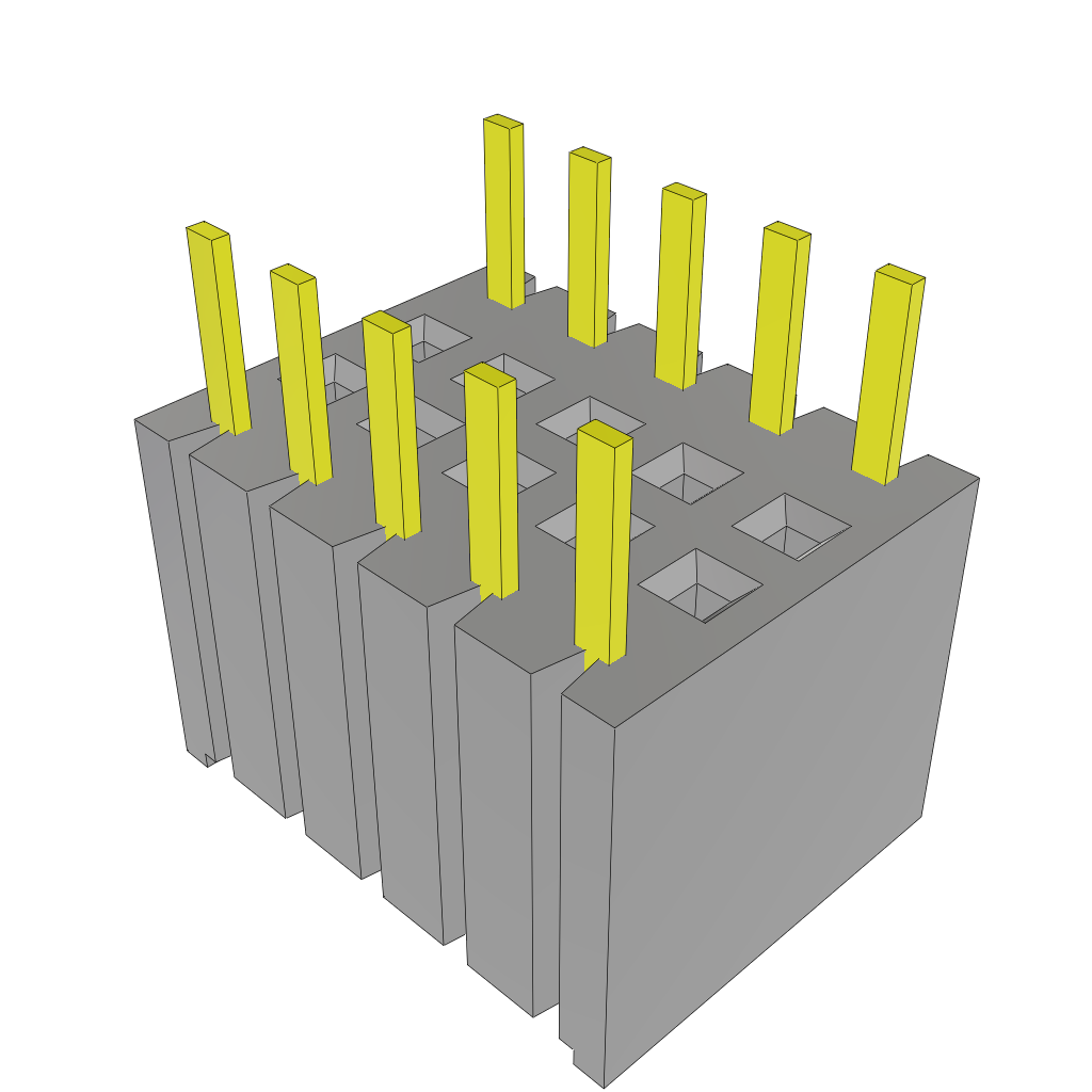 10 Pos 2.54mm Socket Header, Straight, Thru-Hole, Gold