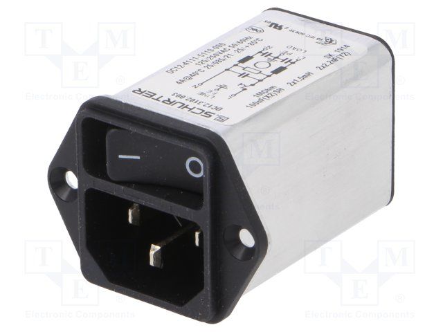 Mains Power Connector, 4A, 250VAC, Male, 3 Pos, Shielded