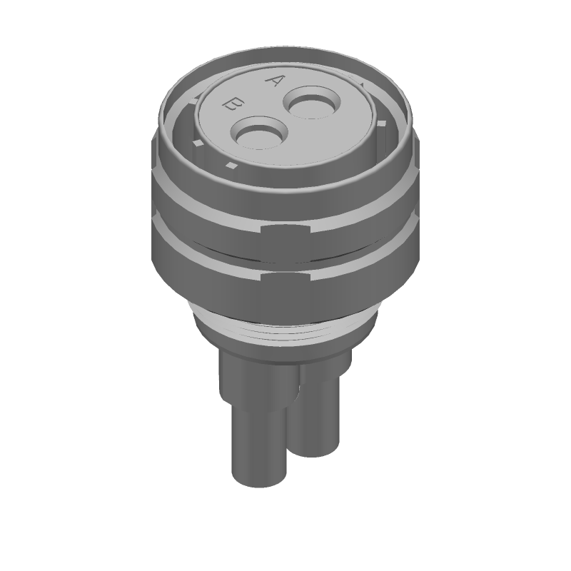 2-Position Male Panel Mount Connector