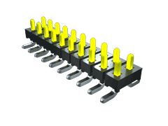 50-Contact Rectangular Male Connector, 2mm Pitch, Through Hole Mount