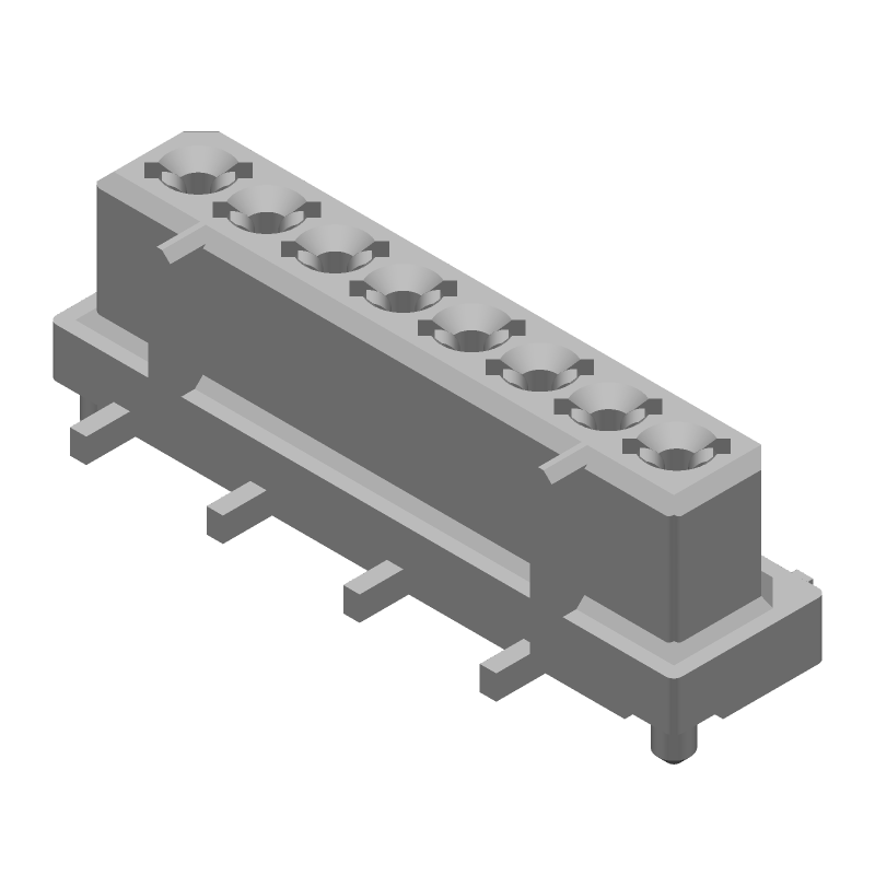 8 Pos 1.25mm Pitch Vertical Socket Header, SMD, Tin