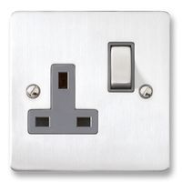 SOCKET, FLAT, SS, SWITCHED, 1 GANG