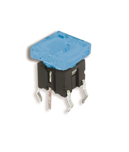 Keypad Switch, SPST, 0.05A, 12VDC, 6 PCB Hole Cnt, Solder Terminal, Through Hole-straight,
