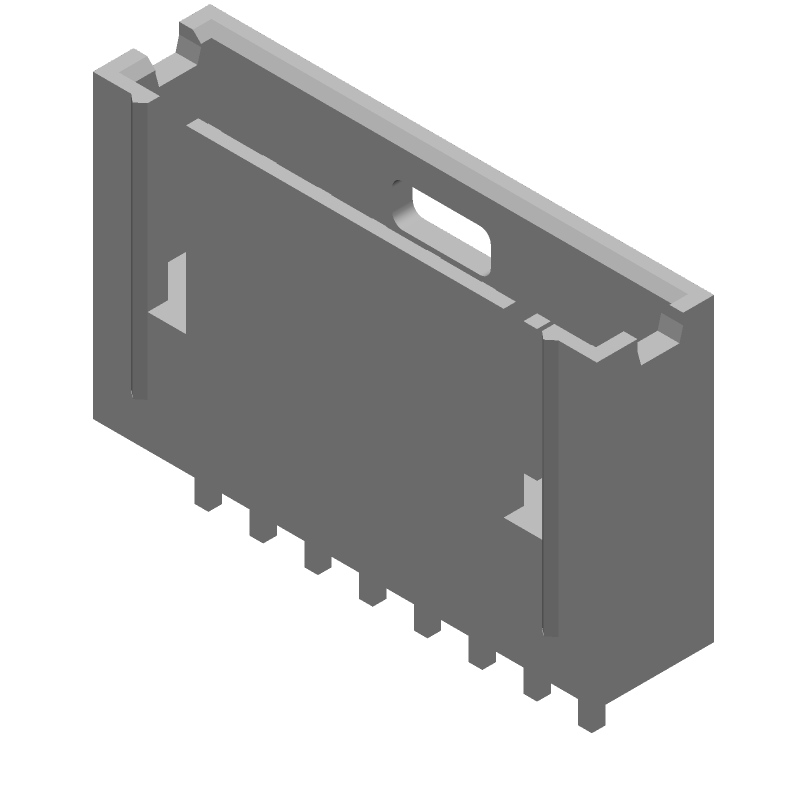8 Pos 2.54mm Shrouded Header, Male, 3A, Gold, Straight, Thru-Hole