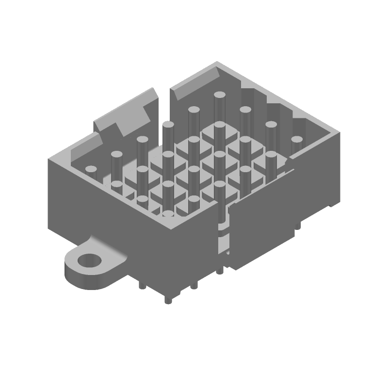 24 Pos Rectangular Connector, 7.5A, 600V, Solder, Thru-Hole
