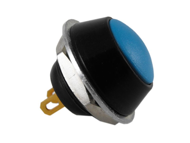 Switch Push Button N.O. SPST Curved Round Button 0.15A 24VDC Momentary Contact Panel Mount Solder Lug