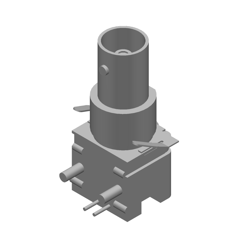 BNC RF Connector 75R RA Solder Gold Male 1GHz