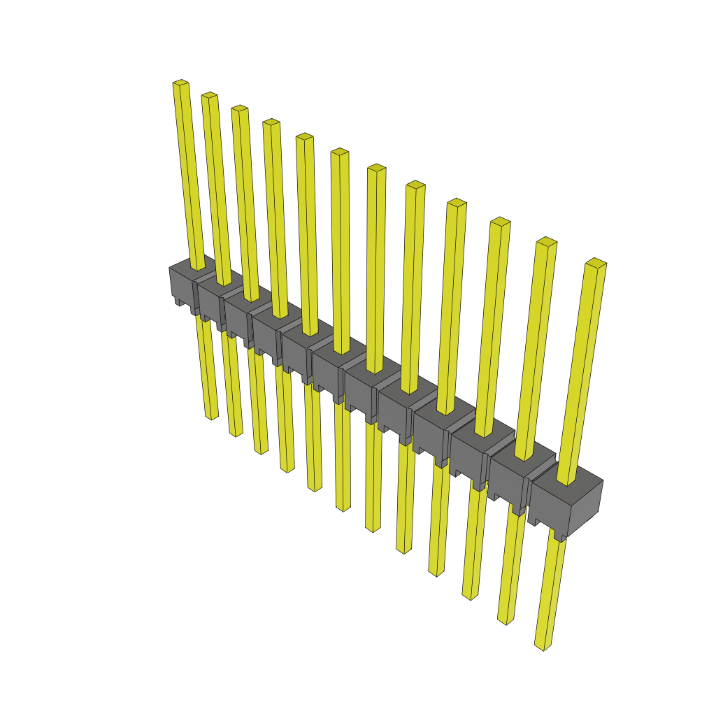 Conn Unshrouded Header HDR 12 POS 2.54mm Solder ST Top Entry Thru-Hole Bulk