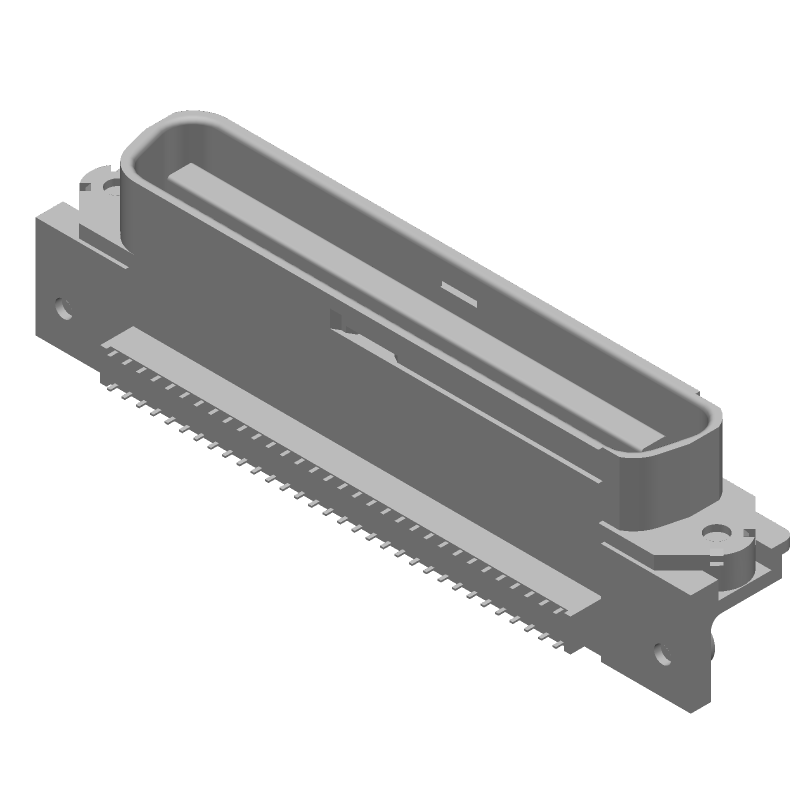 64 Pos Right Angle Solder Receptacle, Signal, Gold/Tin Plated