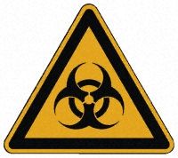 Biological Hazard Sign Aluminium, 200 x 200mm 1Each Hazard Warning