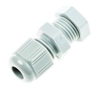 SIB PG7 Grey PA 6 Cable Gland With Locknut, 2.5  6.5mm Cable Dia Range, IP68