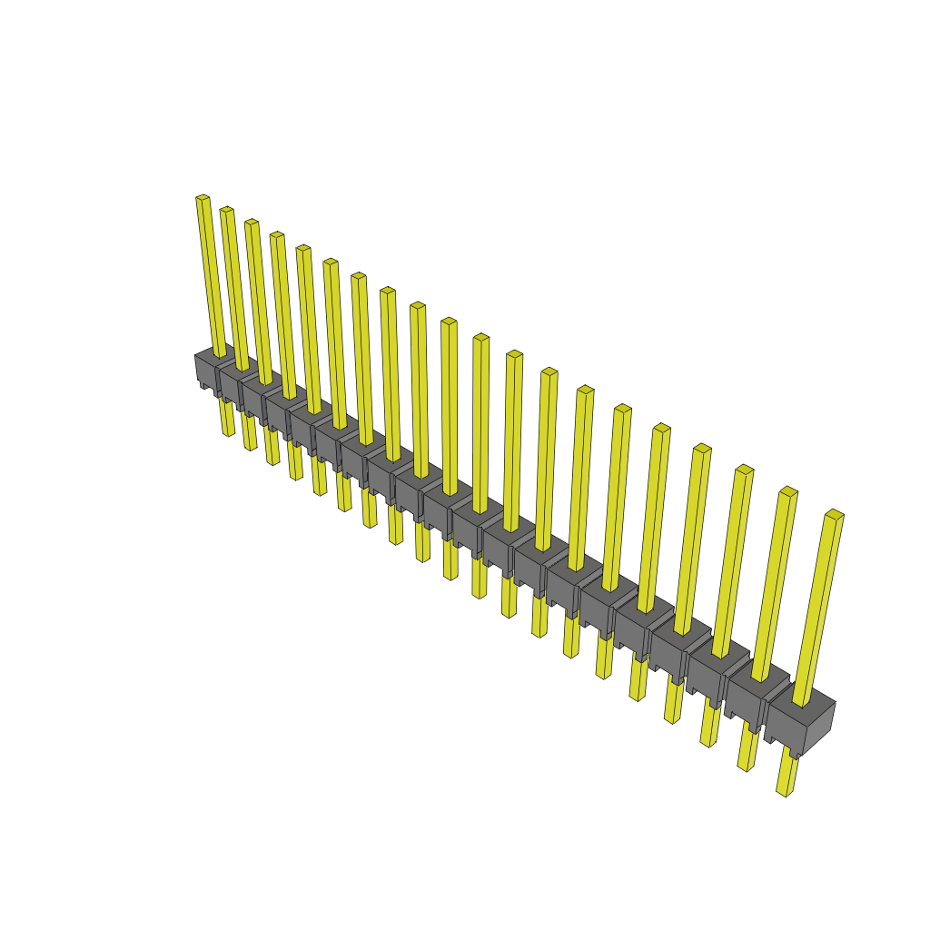 Conn Unshrouded Header HDR 20 POS 2.54mm Solder ST Top Entry Thru-Hole Bulk