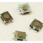 Keypad Switch, 1 Switches, SPST, Momentary-tactile, 0.05A, 12VDC, 2.06N, Solder Terminal, Surface Mount-straight