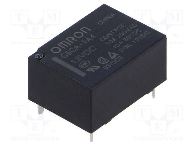 10A SPST-NO 12VDC Power Relay, PCB Mount