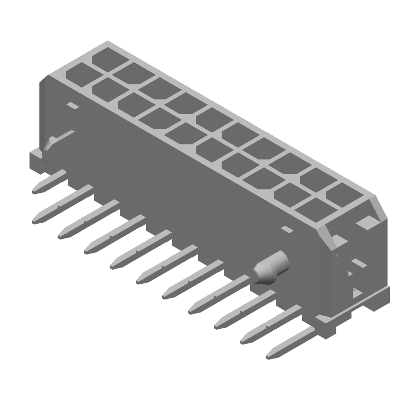 20 Pos Rectangular Power Connector, 5A, 600V, Gold Plated