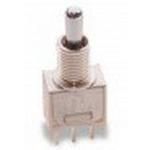 Switch Toggle ON None ON SPDT Round Toggle PC Pins 20VAC 20VDC 0.4VA PC Mount with Bracket and Threads