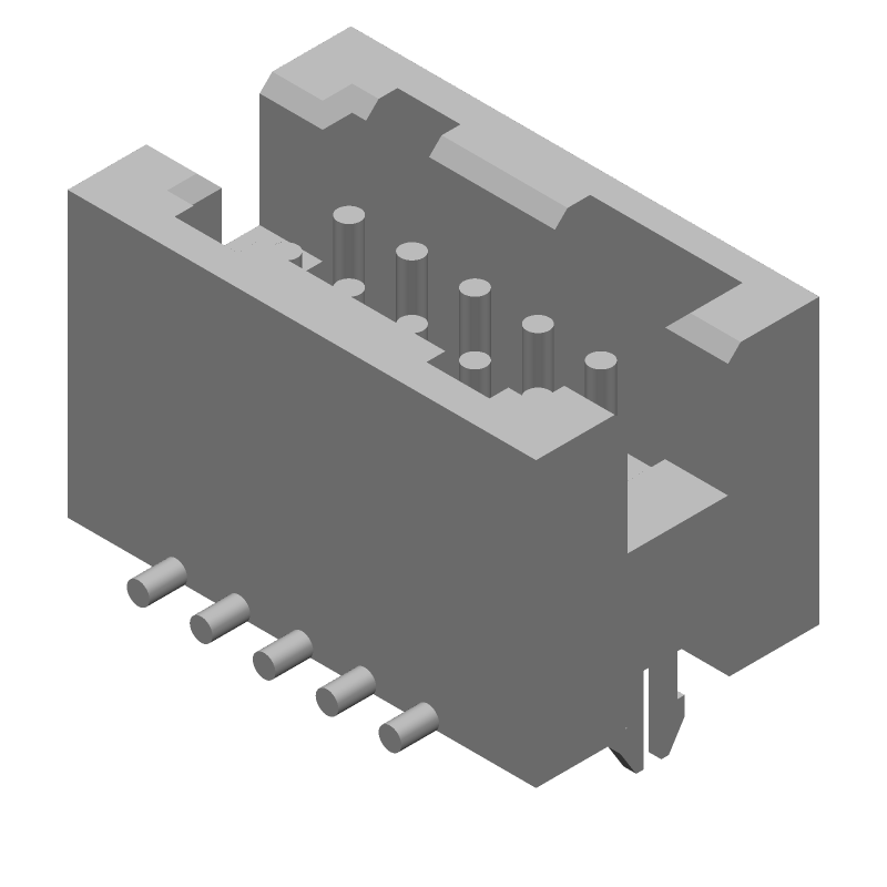 10 Pos 1.27mm SMD Shrouded Header, Male, 4A, Gold