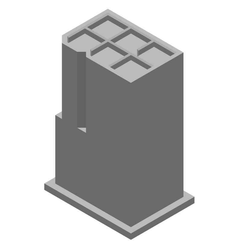 Conn Housing PL 6 POS 4.2mm Crimp ST Cable Mount Natural Bag