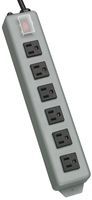 15A 120V 6-Outlet Metal PDU, Circuit Breaker, Wall Mount