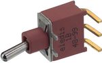 Switch Toggle ON None ON DPDT Round Lever PC Pins 20VAC 20VDC 0.4VA PC Mount