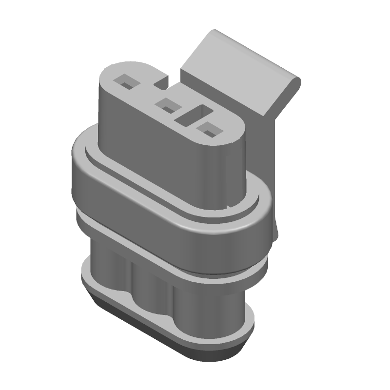 3 Position Signal Female Socket Connector, 24V, 14A, IP67, Crimp