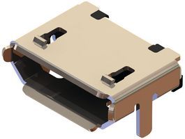 5-Contact USB 2.0 Receptacle, Right Angle, Shielded, SMT