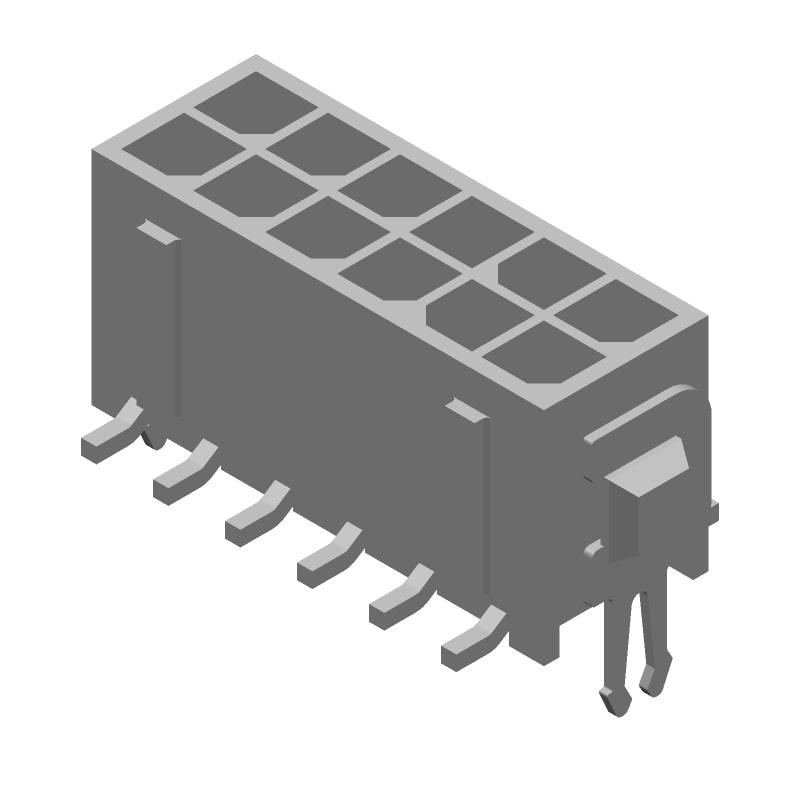12 Pos Wire-to-Board Rectangular Connector, 5A, SMT, Vertical