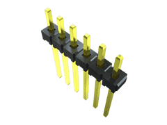 6-Contact Unshrouded HDR Header, 2mm Pitch, 3A/Contact, -55 to 125°C