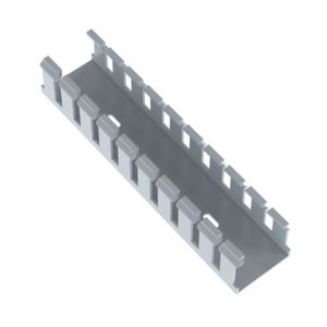 Slotted Wiring Duct, PVC, UL94 V-0, 1.5" H x 1.75" W x 6' L, Gray