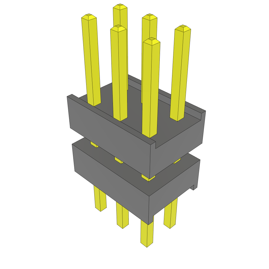 6-Contact HDR Board Stacker, 2.54mm Pitch, Through Hole Mount, -55°C to 125°C