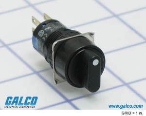 DPDT Rotary Selector Switch, 1A 250VAC, 3 Pos, 45°, Panel Mount