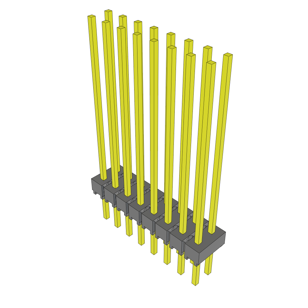 16-Contact Unshrouded Header, 2.54mm Pitch, 2 Rows, Through Hole Mount