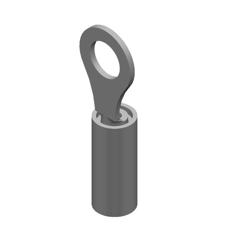 Ring Terminal, 22-26AWG, Copper, Tin, Insulated, 300V