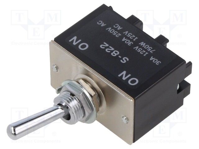DPDT Toggle Switch 30A 250VAC 125VDC Panel Mount Round Lever