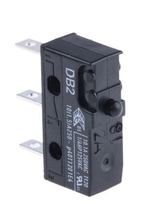 SPDT Snap Action Switch, 10.1A 250VAC, Plunger, Quick Connect