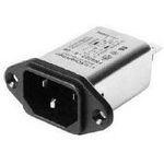 3-Pos 10A 250VAC Panel Mount IEC Connector, 100nF, .225mH