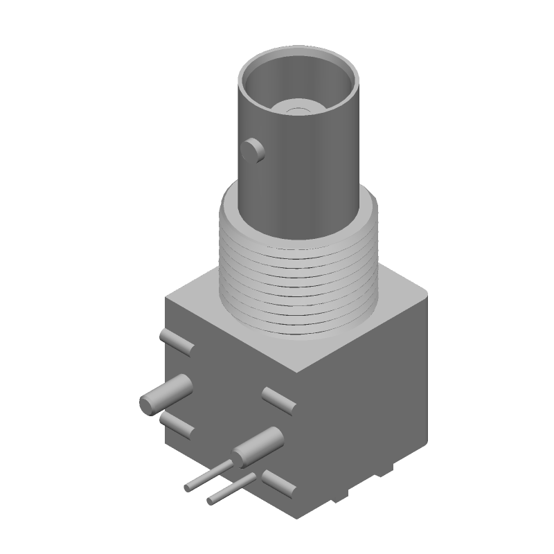 RF Coax Connector, ZDC/BNC, 4GHz, 50R, RA, Solder, Female, Gold/Nickel
