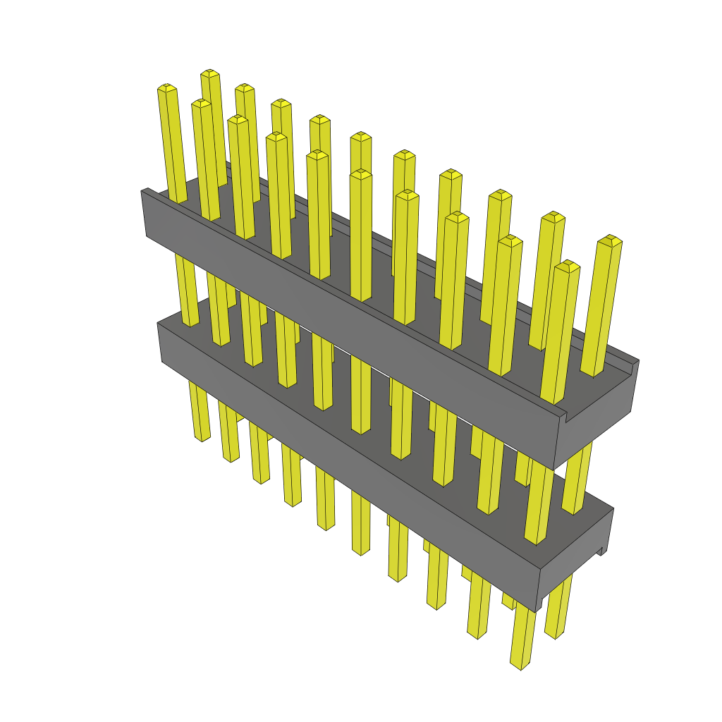 20-Contact HDR Board Stacker, 2.54mm Pitch, Through Hole Mount