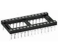 16 Pos 2.54mm DIP Socket, Female, Gold/Tin, 3A, Straight, Thru-Hole