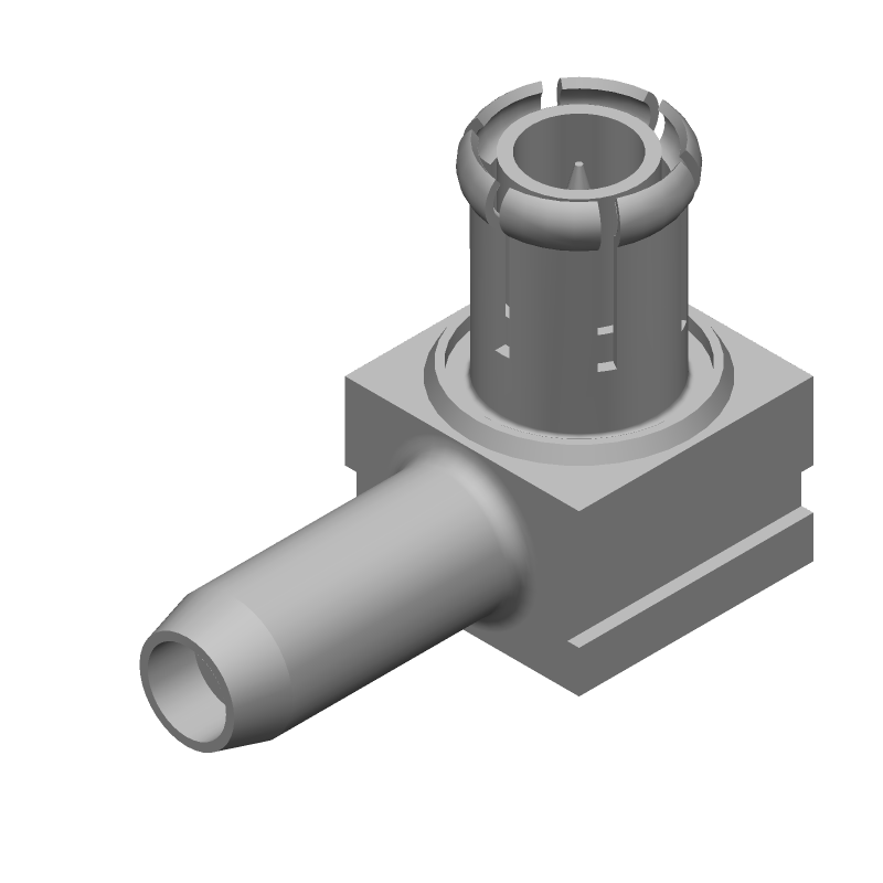 MCX RF Connector, 6GHz, 50R, Crimp, RA Cable Mount, Gold