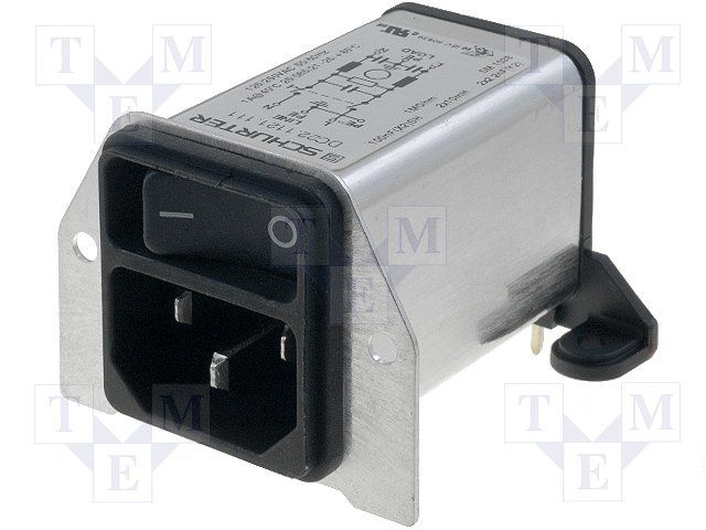 Filtered Power Entry Module, 4A, 250VAC, 3 Pos, Shielded