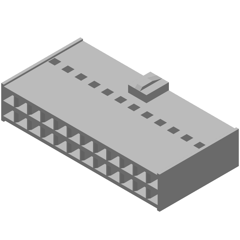 24 Pos 2 Row Female Header, 2.54mm Pitch, Crimp, 3A, 350V