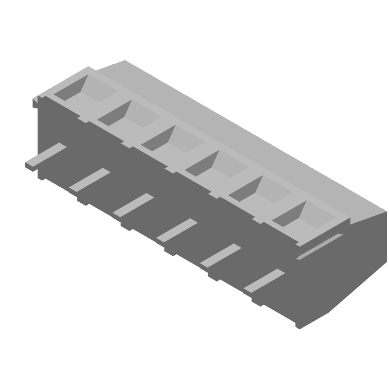 6 Pos Terminal Block, 13.5A, 300V, PCB Mount, Tin Brass