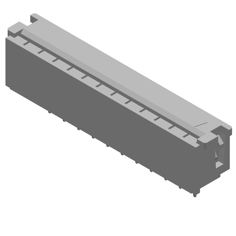 11 Pos FFC/FPC ZIF Connector, 2.54mm Pitch, Solder ST, Thru-Hole