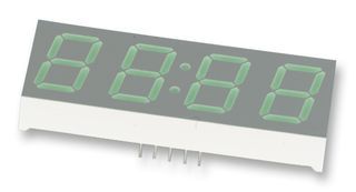 Green 4-Digit 7-Seg LED Display, DIP, Through Hole