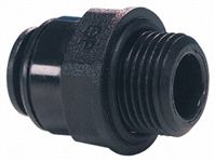 John Guest Pneumatic Straight Threaded-to-Tube Adapter, G 3/8 Male, Push In 12 mm